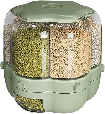 Grid Food Storage Dispenser 10L Rice & Grain Storage Container 360°