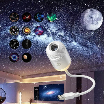Galaxy Star Projector Night Light with 12 HD Projection Films