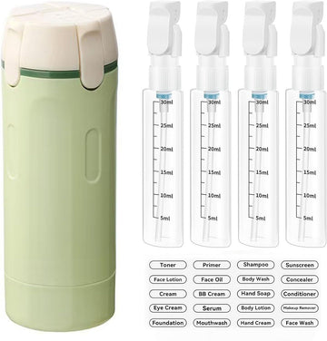 4-in-1 Travel Dispenser Bottles Set – Refillable Leak-Proof Toiletry Containers, 4x30ml