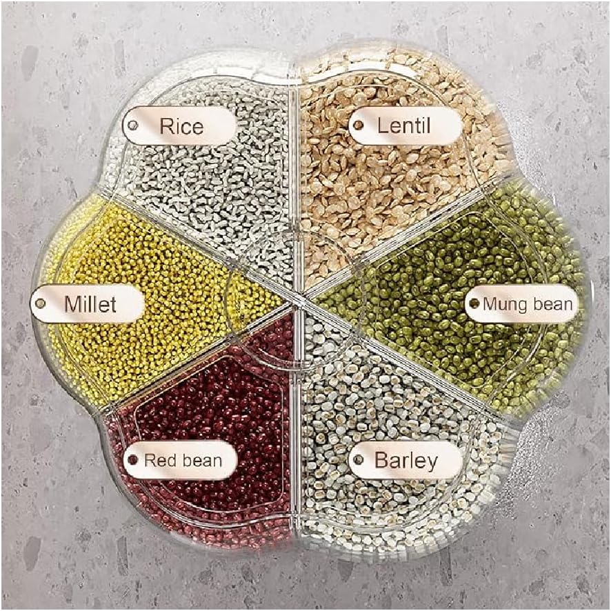Grid Food Storage Dispenser 10L Rice & Grain Storage Container 360°