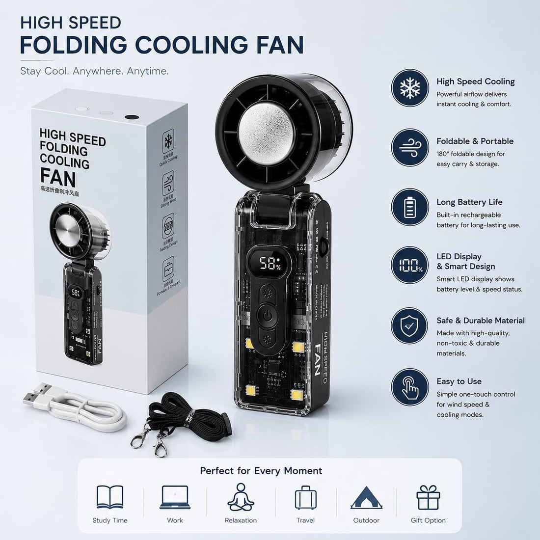 Portable Folding Cooling Fan