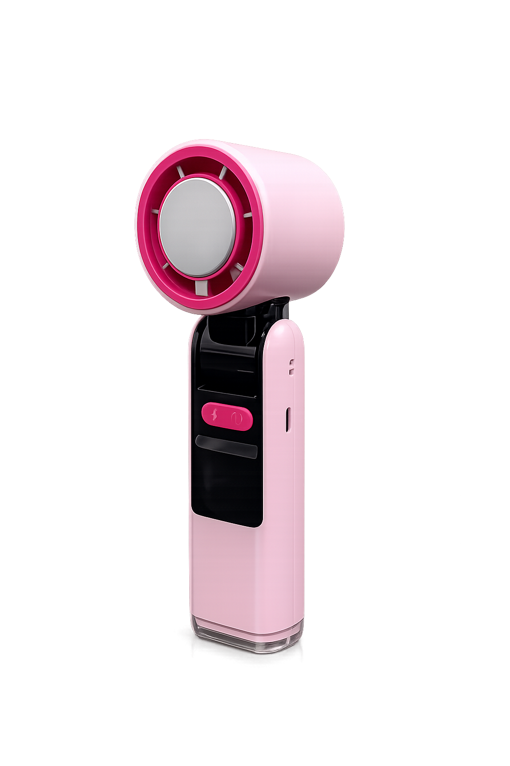 Rechargeable Foldable Handheld Turbo Fan with Ice Cooling, LED Display & LED Light