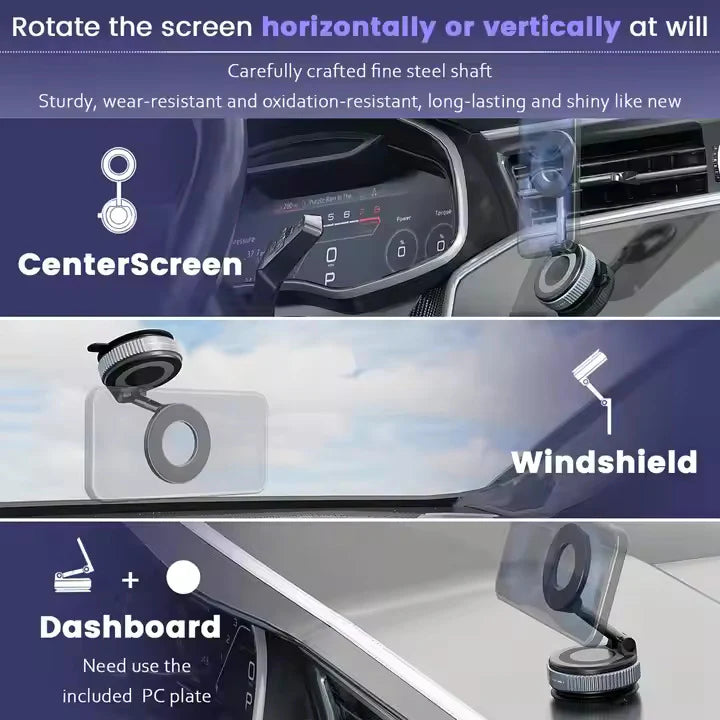 Retractable Car Charger + Magnetic Mount + Rear View Mirror Phone Holder Set