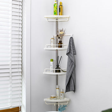 4 Tier Adjustable Shelf Bathroom Organiser Corner Rack