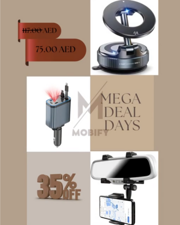 Retractable Car Charger + Magnetic Mount + Rear View Mirror Phone Holder Set